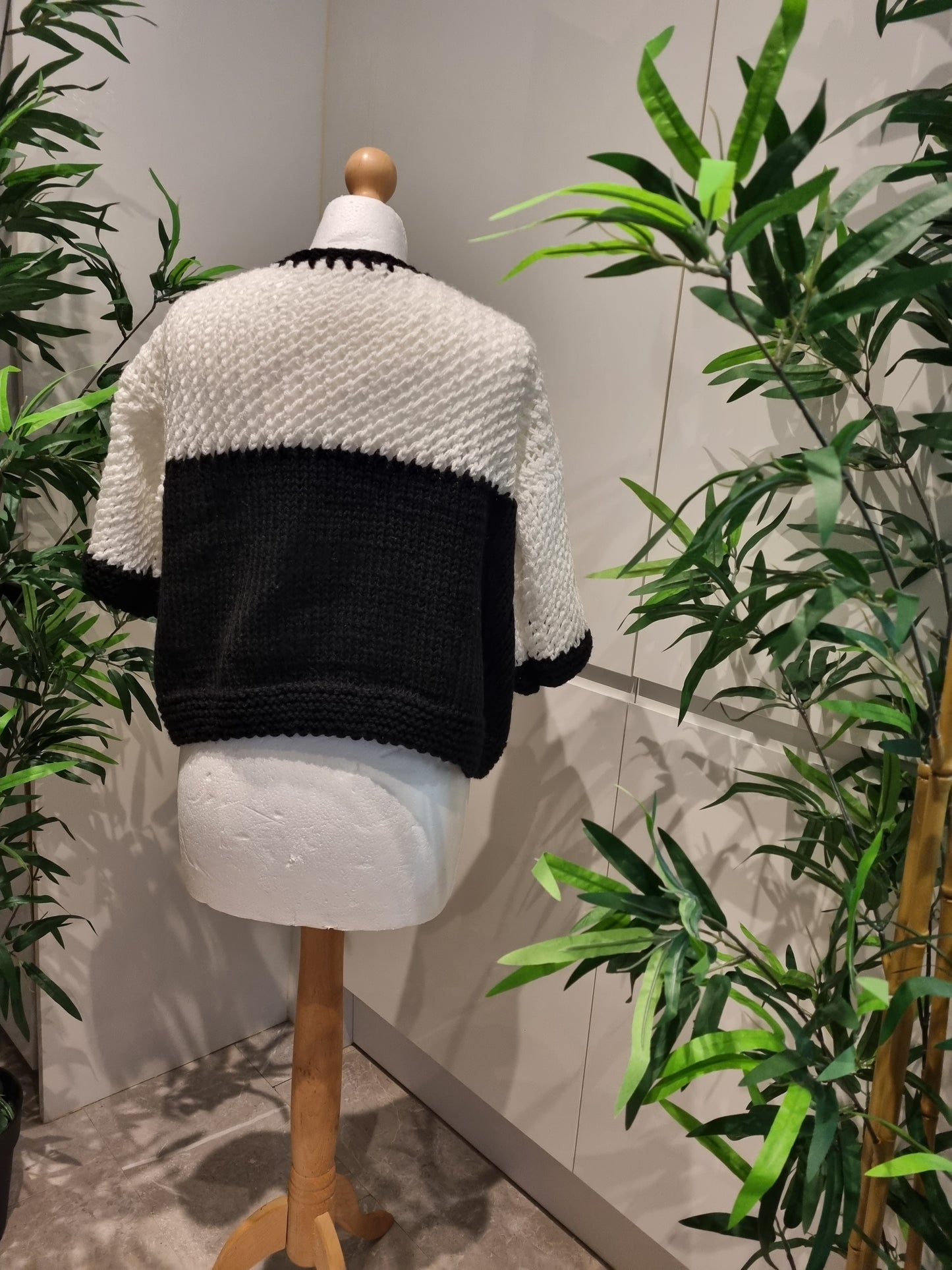 Black & White Knitted Cardigan