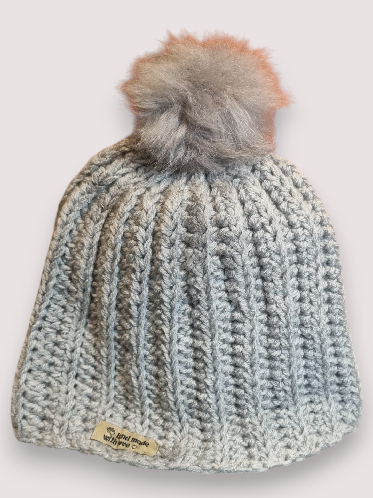 Silver Frost Pom Beanie