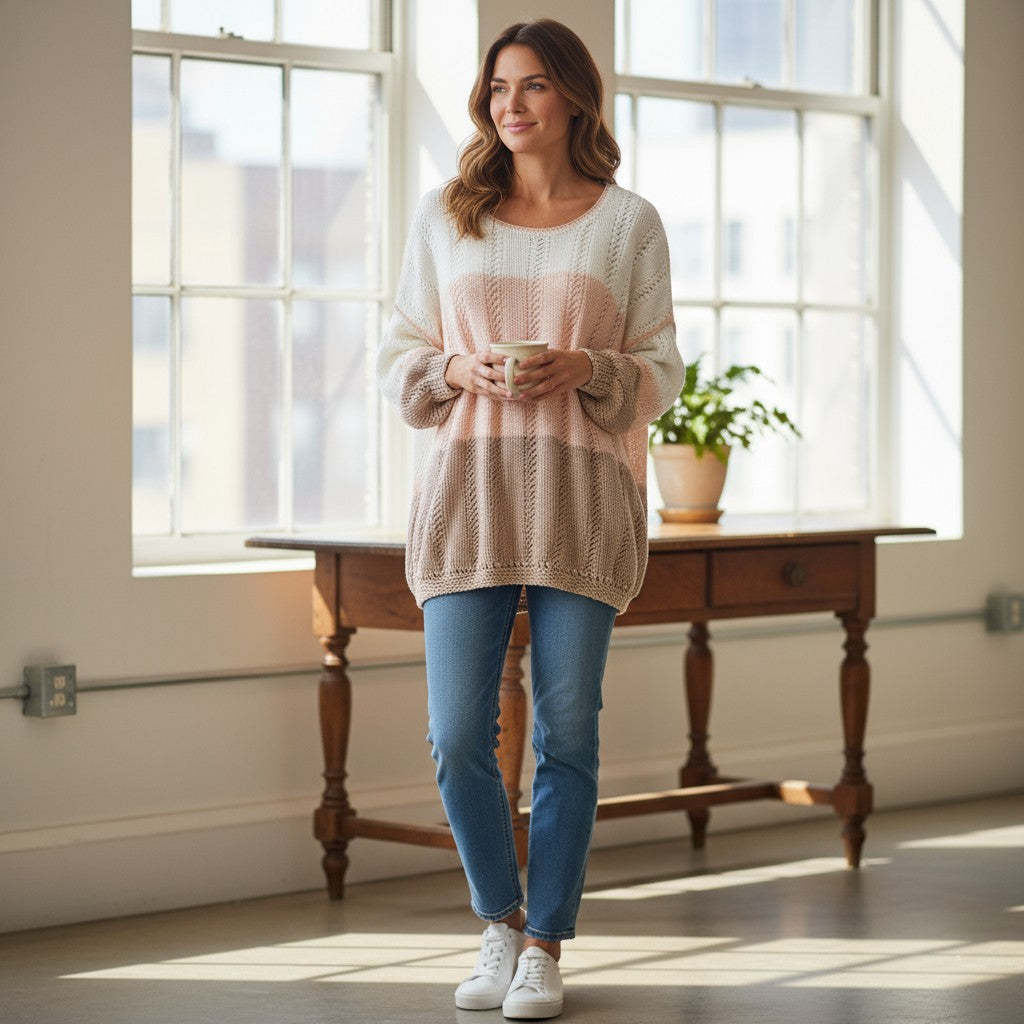 Winter Latte Oversized Knit Sweater