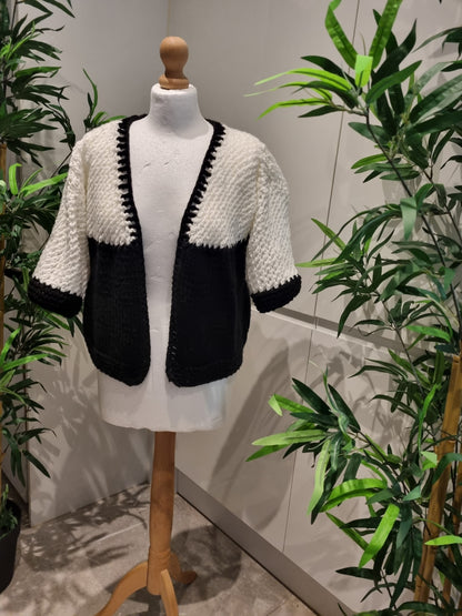 Black & White Knitted Cardigan