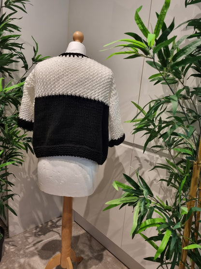 Black & White Knitted Cardigan