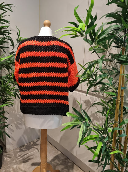 Black & Pink Knitted Cardigan