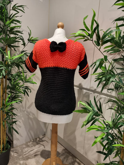 Pink & Black Knitted Top