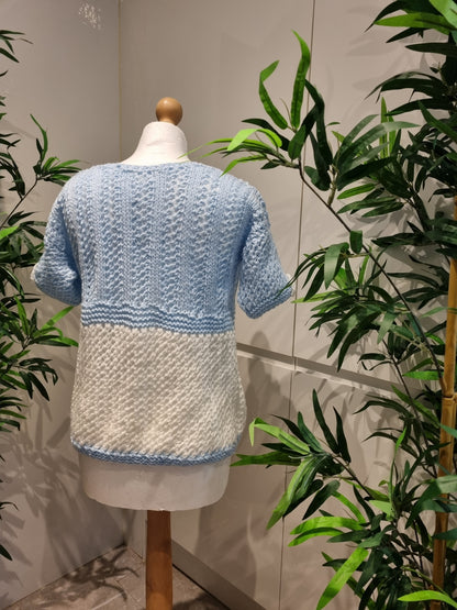 White & Blue Knitted Top