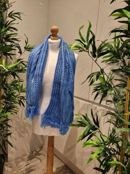 Blue Knitted Scarf