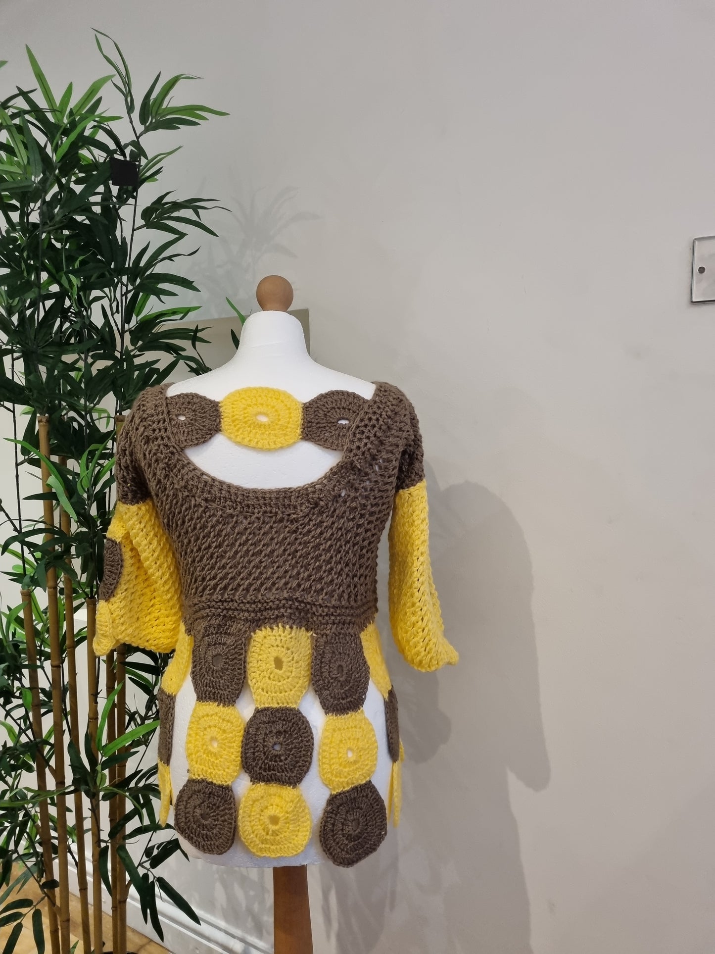 Yellow & Beige Knitted Top