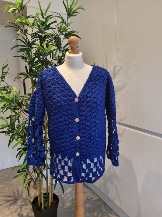 Chequered Blue Cardigan
