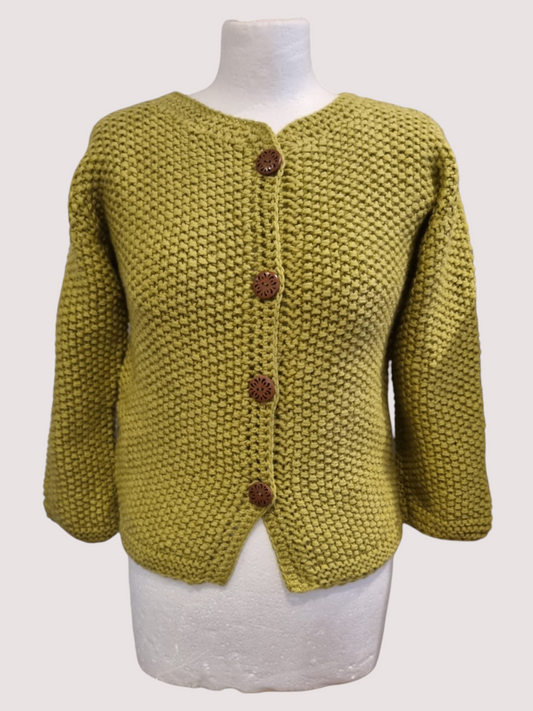 Herby Green Classic Knit Cardigan