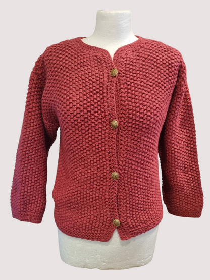 Radiant Magenta Classic Knit Cardigan