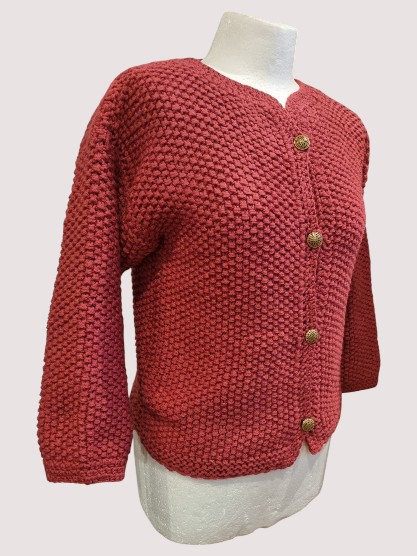 Radiant Magenta Classic Knit Cardigan