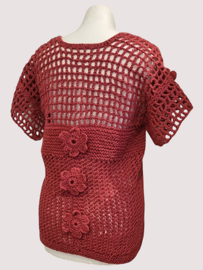 Rosewood Petal Lace Top
