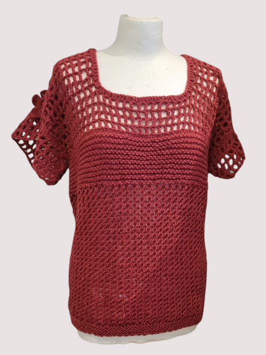 Rosewood Petal Lace Top