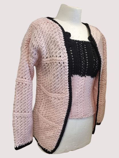 Blush Noir Two-Piece Crochet Set