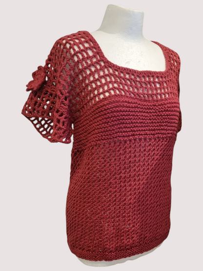 Rosewood Petal Lace Top