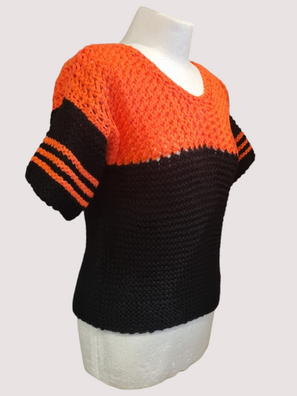 Vermilion & Black Knitted Top
