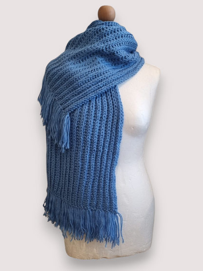 Blue Knitted Scarf