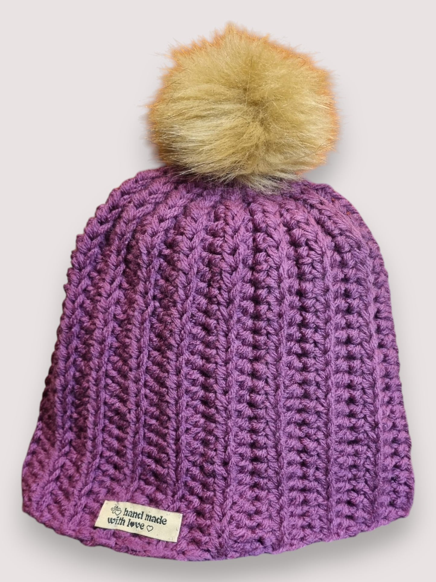 Amethyst Glow Pom Beanie