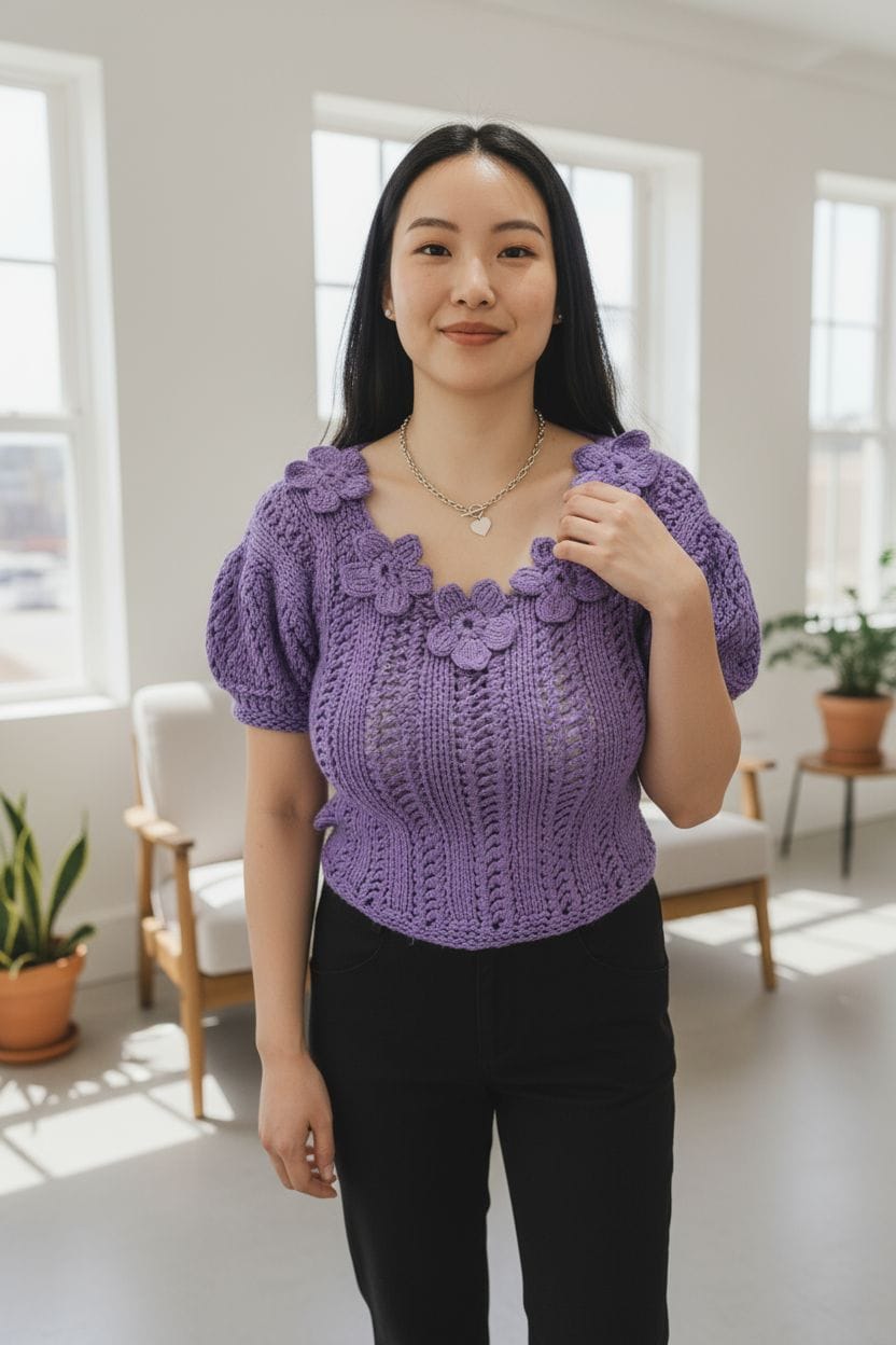 Lavender Petal Harmony Top