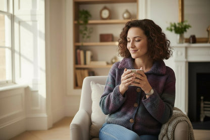 Twilight Woodland Hand-Knitted Cardigan