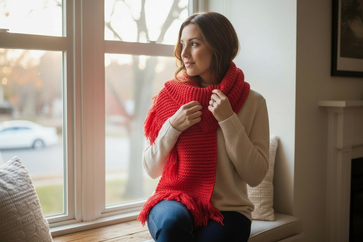 Red Knitted Scarf