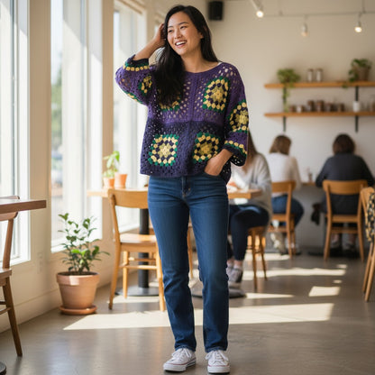 Winter Berry Crochet Sweater